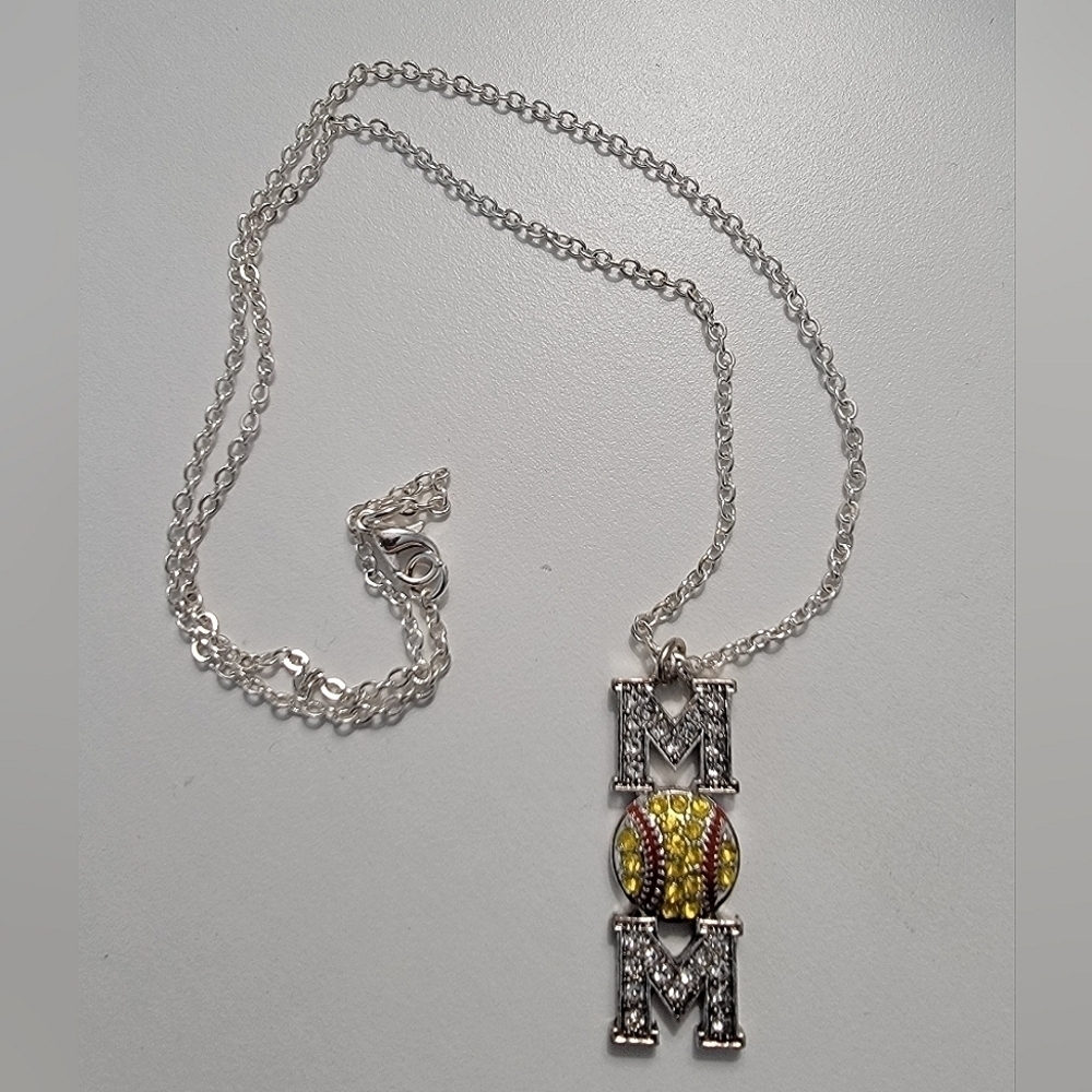 Softball Mom necklace 24" long